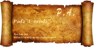 Paál Arnó névjegykártya
